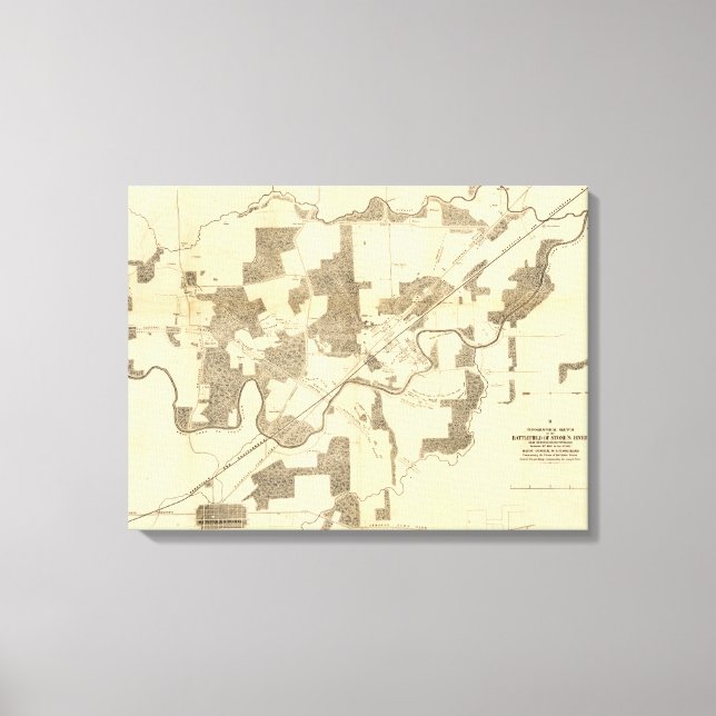 Lienzo Batalla del río Stones - Guerra Civil Panorámica (Anverso)