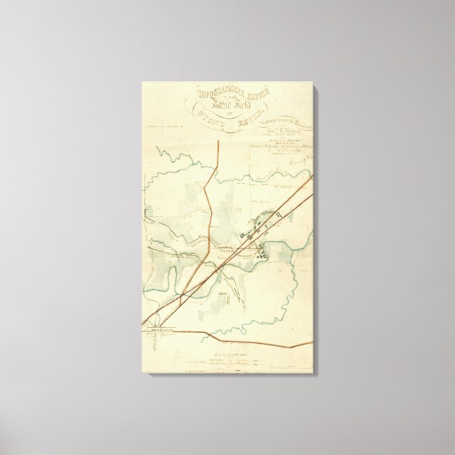 Lienzo Batalla del río Stones - Guerra Civil Panorámica (Anverso)