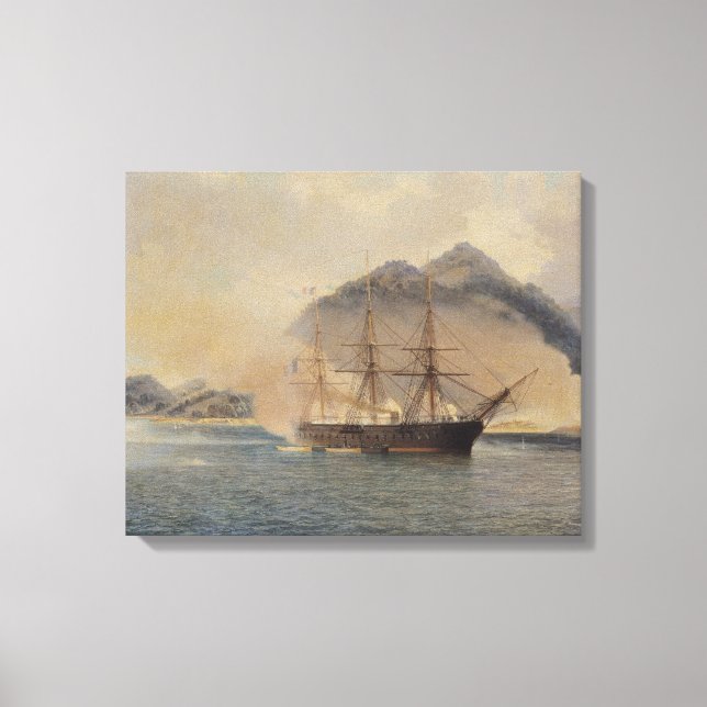 Lienzo Batalla naval del estrecho de Shimonoseki (Anverso)