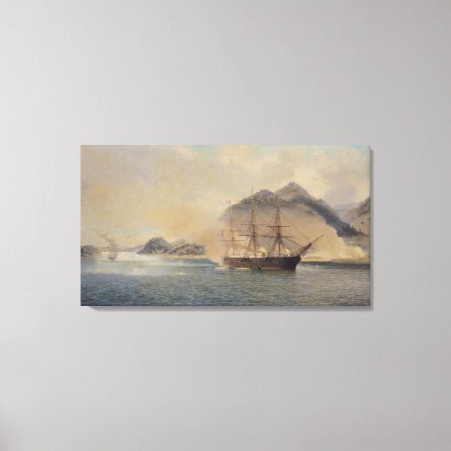 Lienzo Batalla naval del estrecho de Shimonoseki (Anverso)