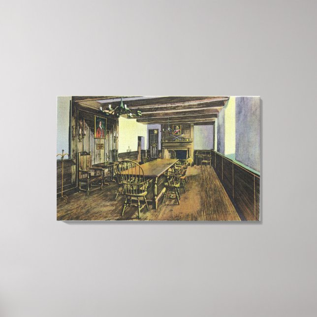 Lienzo Batería de disparo caliente cañón sobre la boca de (Anverso)