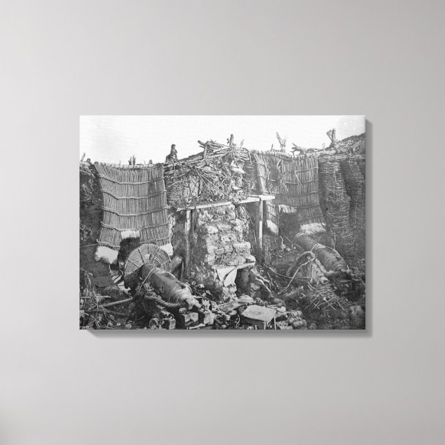 Lienzo Batería de dos armas durante la guerra de Crimea,  (Anverso)