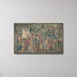 Lienzo Bathsheba ordenó al palacio, tapicería de David