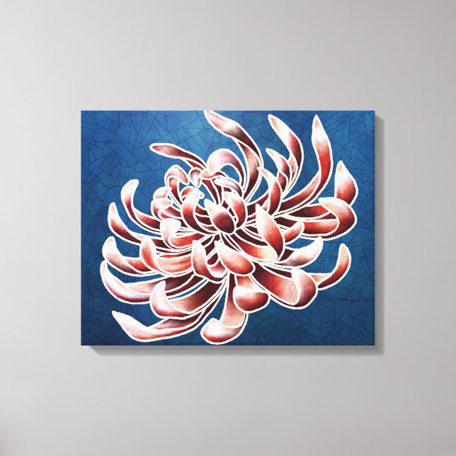 Lienzo Batik Chrysanthemum (Anverso)