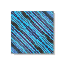 Batik Wavy Stripes Stretched Canvas Print