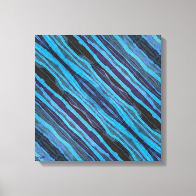 Lienzo Batik Wavy Stripes Stretched Canvas Print (Anverso)