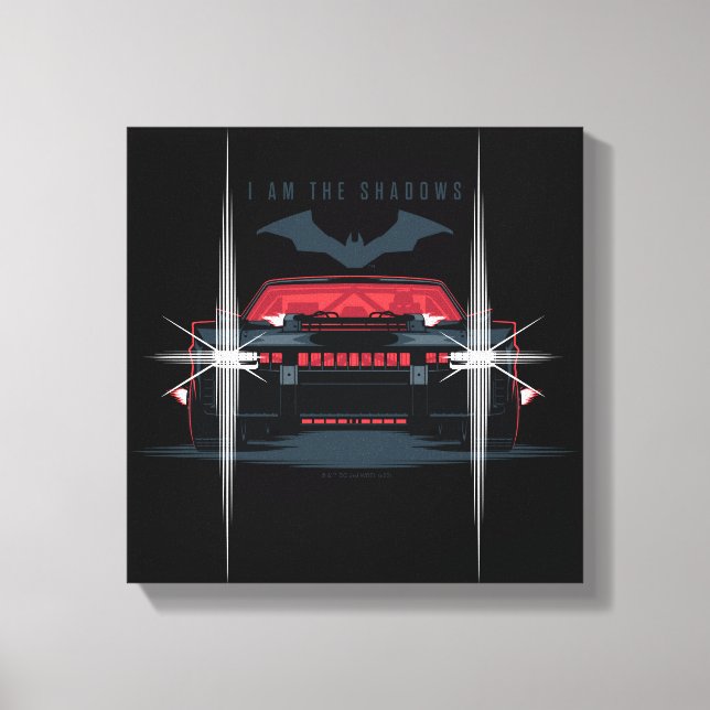 Lienzo Batman Batmobile - Yo soy las sombras (Anverso)