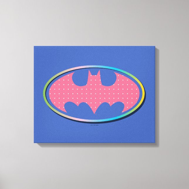 Lienzo Batman | Logotipo de Punto de Polka Rosa (Anverso)