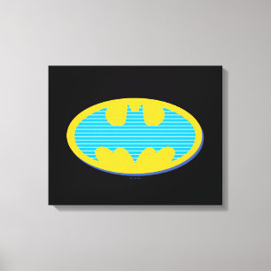 Lienzo Batman   Símbolo de franjas cian