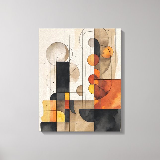 Lienzo Bauhaus Watercolor Abstract canvas (Anverso)
