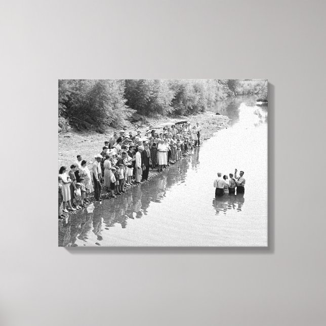 Lienzo Bautismo en el río, 1940 (Anverso)