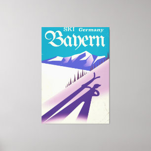 Lienzo Bayern Alemania poster de vacaciones de esquí vint
