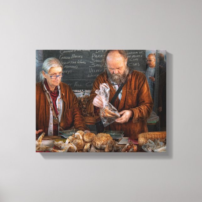 Lienzo Bazar - Vendemos champiñones frescos (Anverso)