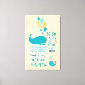 Lienzo Be Happy Whale Canvas