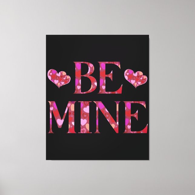 Lienzo Be Mine Heart Pattern Wall Art (Anverso)