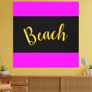 Lienzo BEACH Divertido Negrita Brillante Estripas Negras 