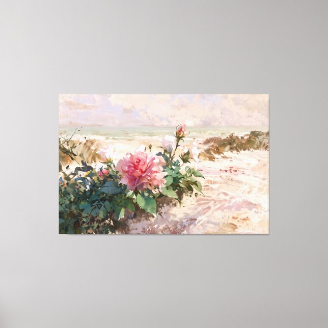 Lienzo *~* Beach Dunes Rosas TV2 Stretched Canvas Print (Anverso)