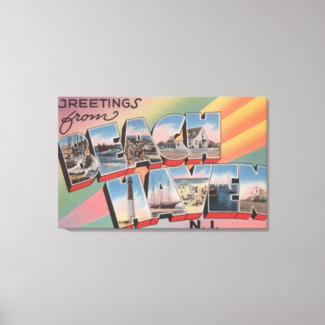 Lienzo Beach Haven, New Jersey - Grandes Escenas de letra (Anverso)