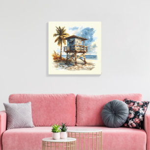Lienzo Beach Hut - Ilustracion Beach Hut