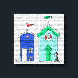 Lienzo Beach Huts 2 Ilustracion<br><div class="desc">Costero y tropical</div>