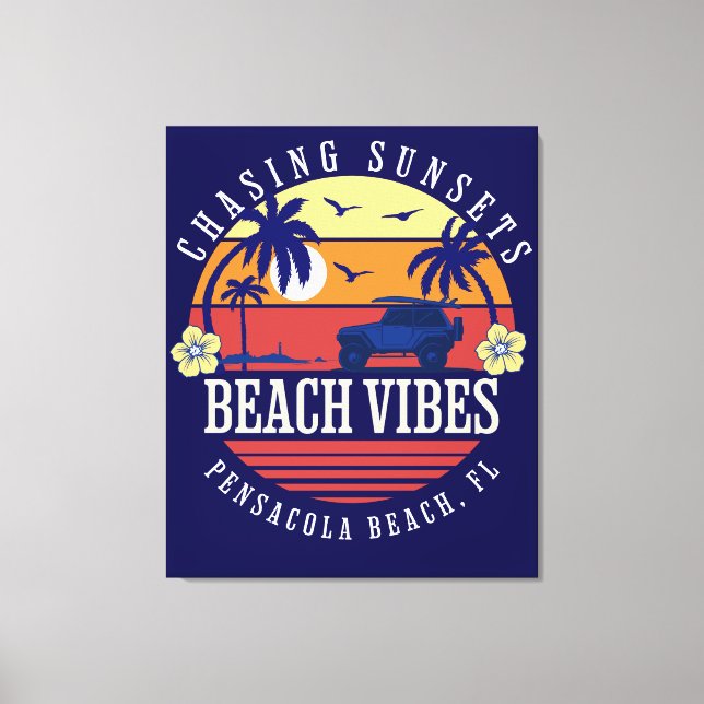 Lienzo Beach Vibes Pensacola Beach, FL (Anverso)