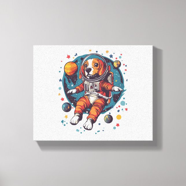 Lienzo Beagle astronauta - Perro del Explorador del espac (Anverso)
