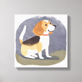 Lienzo Beagle Dog | Cuadros Mascotas Perros Puppy acuarel