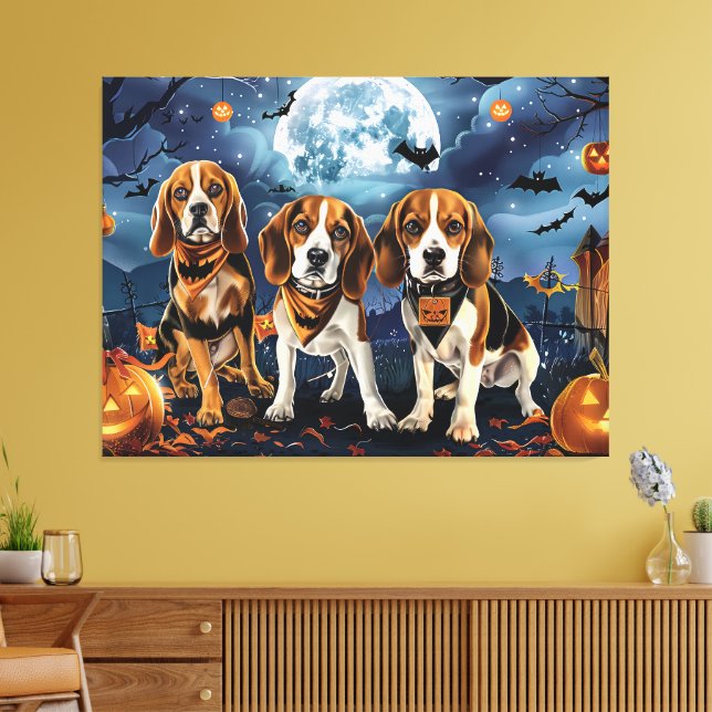 Lienzo Beagle Halloween Spooky (Insitu (Sala de estar))