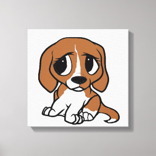 Lienzo beagle personalizado blanco rojo