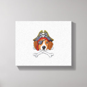Lienzo Beagle Pirate Costume Jolly Roger Bandera Cruz de 