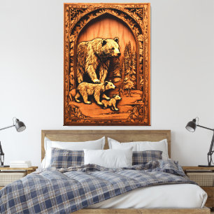 Lienzo Bear Family tallar ART