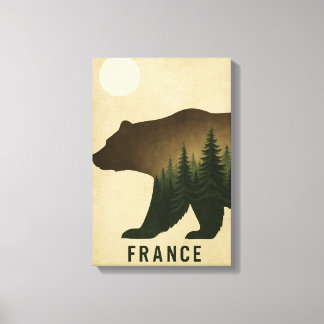 Lienzo Bear Forest Silhouette France Nature