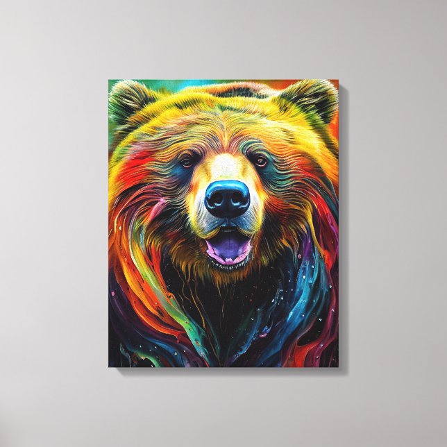 Lienzo Bear Grizzly Animal Discovery Adventure Nature Pla (Anverso)