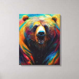 Lienzo Bear Grizzly Animal Discovery Adventure Nature Pla