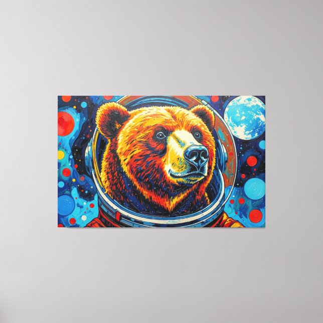 LIENZO BEAR IN SPACE-4 (Anverso)