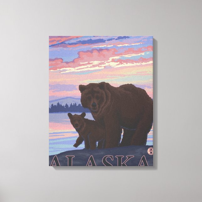 Lienzo Bear y Club - Katmai, Alaska (Anverso)