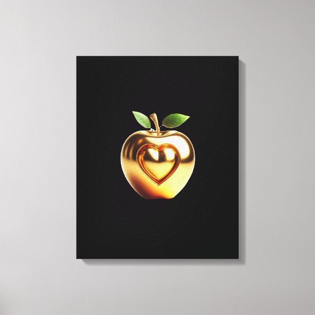 Lienzo Beautiful elegant golden love apple (Anverso)
