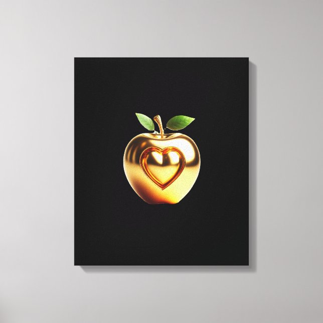 Lienzo Beautiful elegant golden love apple (Anverso)