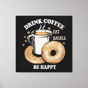 Lienzo Bebe Café Come Bagels Sé Feliz