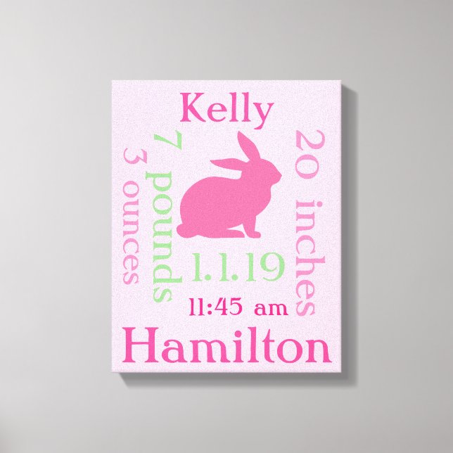 Lienzo Bebé conyugal rosado (Anverso)