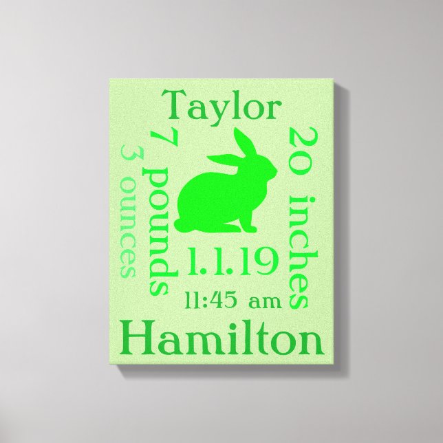 Lienzo Bebé conyugal verde (Anverso)