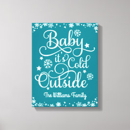 Lienzo Bebé, frío fuera del azul Verde azulado personaliz