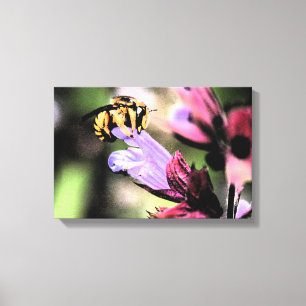 Lienzo Bee and Flower 16.50x11 (41.25x27.5cm) waccn