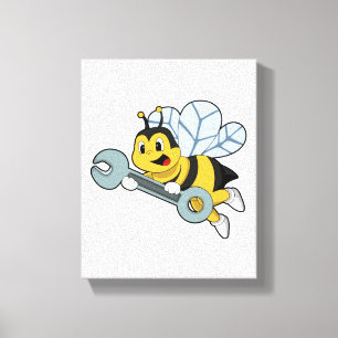 Lienzo Bee as Mechanic with Wrench