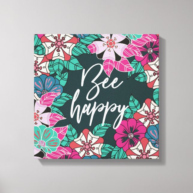 Lienzo Bee Happy Blossoms Flor Art (Anverso)