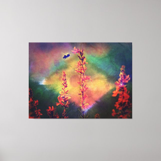 Lienzo Bee N Wildflowers Tones de la Tierra del Diamante (Anverso)