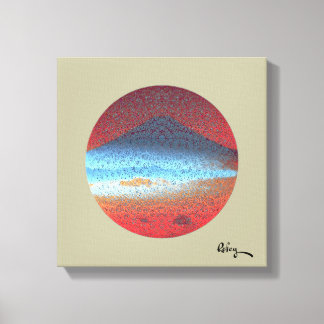 Lienzo Beige amarillo del Monte Fuji por Rofey