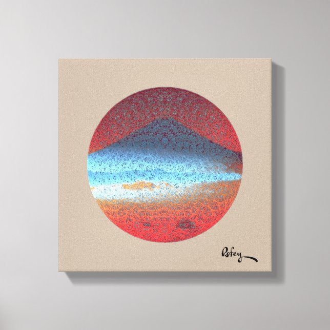 Lienzo Beige rosado del Monte Fuji por Rofey (Anverso)