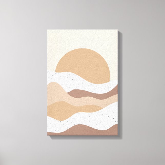 Lienzo Beige Sun Boho Wall Art – Minimalist Poster (Anverso)