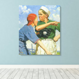 Lienzo Béisbol Antiguo, Niños, Niños Practicando Deportes